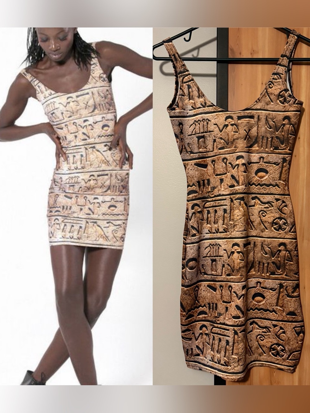Blackmilk Hieroglyphics Body Con Dress RARE MUSEUM XS